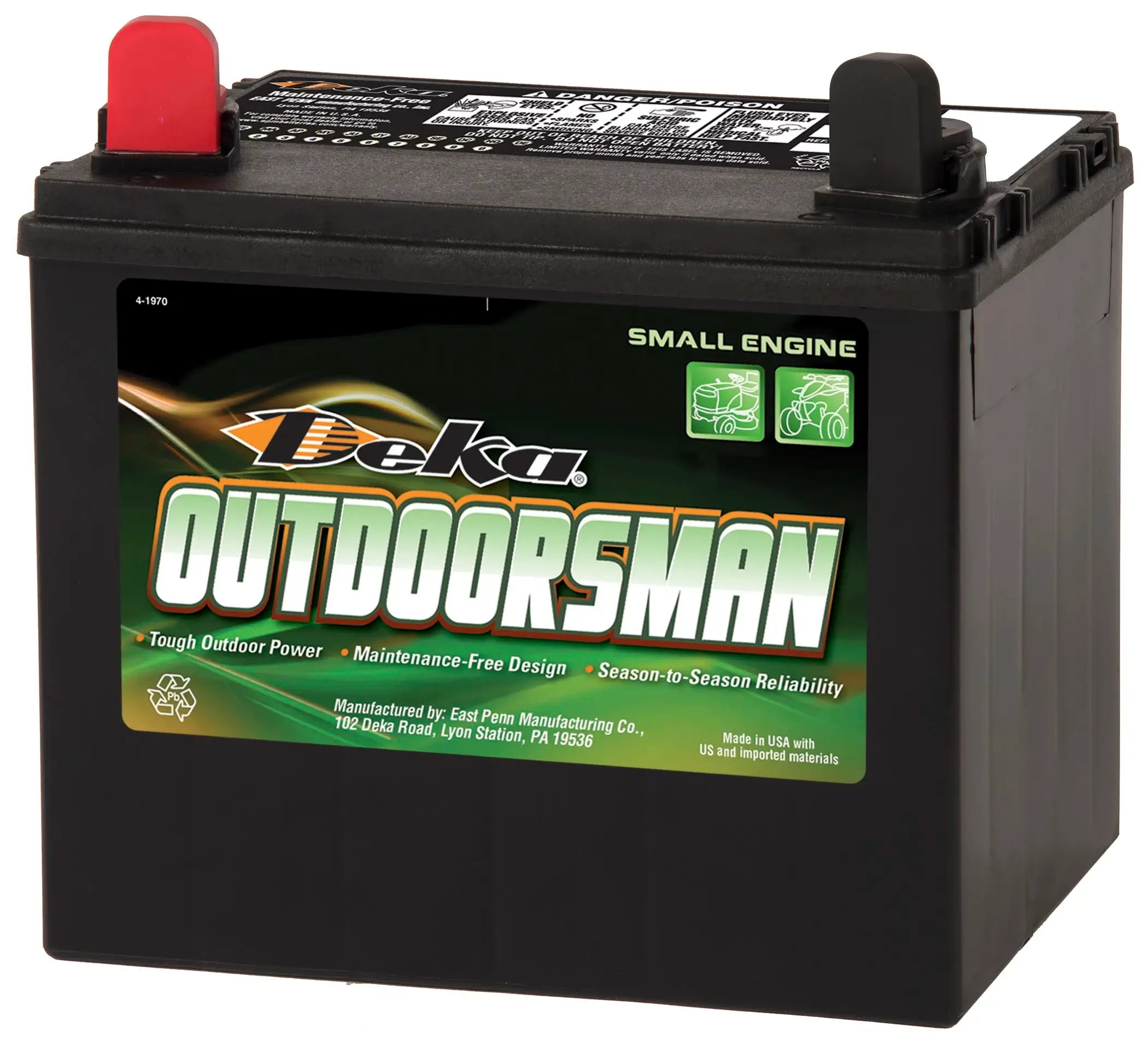 Deka 8U1L Pow-R-Surge AGM Battery – Group U1 – Left Positive Terminal – Compact Fit